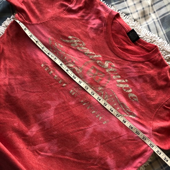 RED STRIPE bleach dyed graphic tee shirt XL - Picture 7 of 7